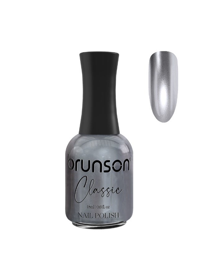 Brunson Classic Nail Polish 18ml Fast Dry Nail Lacquer Nail Harderner Normal Polish Glossy Gel Effect Quick Air Dry Long-Lasting Natural Nail Enamel Salon Quality Manicure Pedicure Regular Polish - Image 1